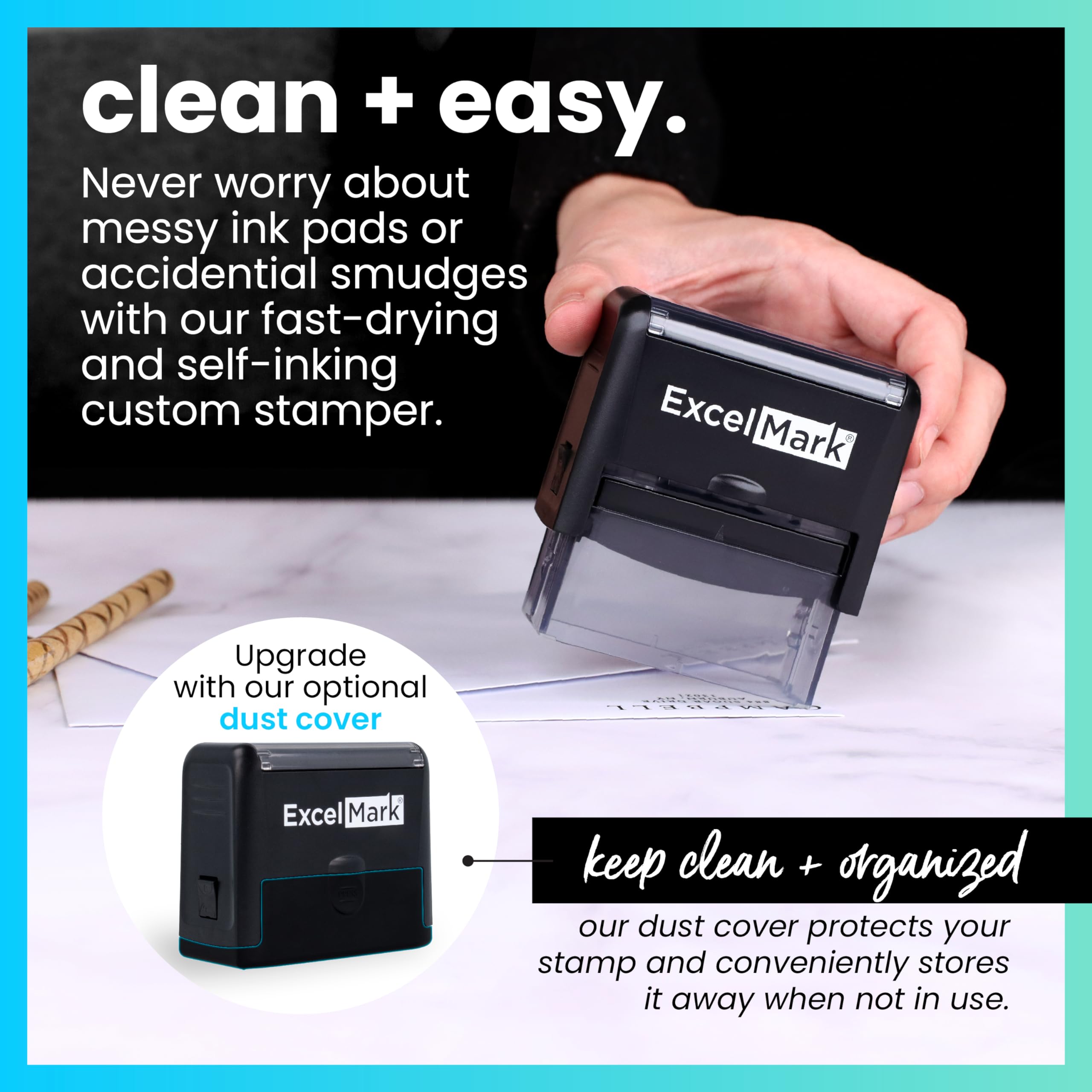 Amazon.com : ExcelMark Custom Rubber Stamp – Clean & Easy Stamping